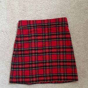J. Crew Factory Red Plaid Mini Skirt
